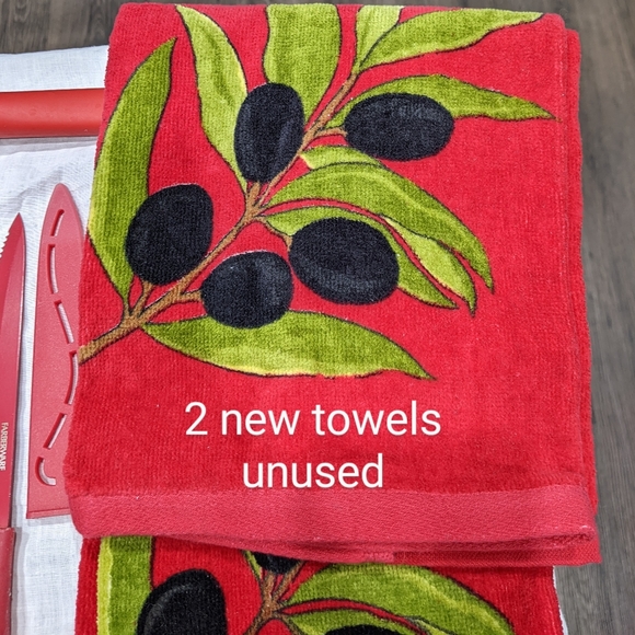 Kitchen, Utensils, Faberware, Bundle, Red, Matching Set, Towels, Cooking, - Picture 5 of 6